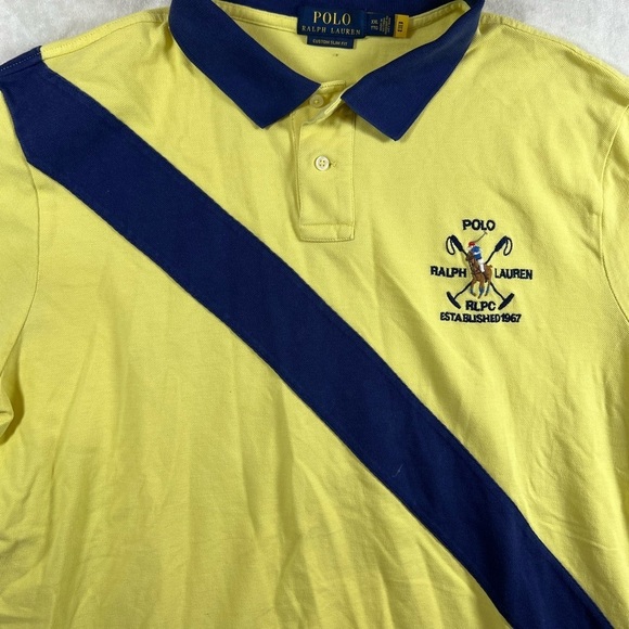 Polo Ralph Lauren XXL Classic Yellow Rugby Short Sleeve Yacht Club Polo Shirt - Picture 6 of 11